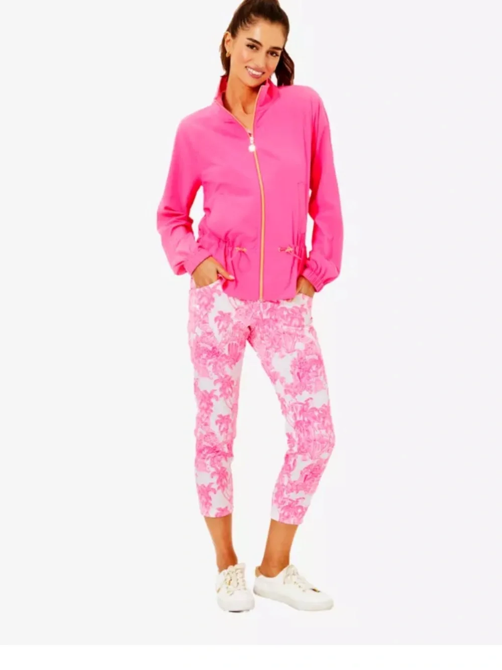 Lilly Pulitzer Islanna Lightweight Performance Full Zip Jacket Sz M - Picture 2 of 11